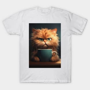 Funny Cat Drinking T-Shirt